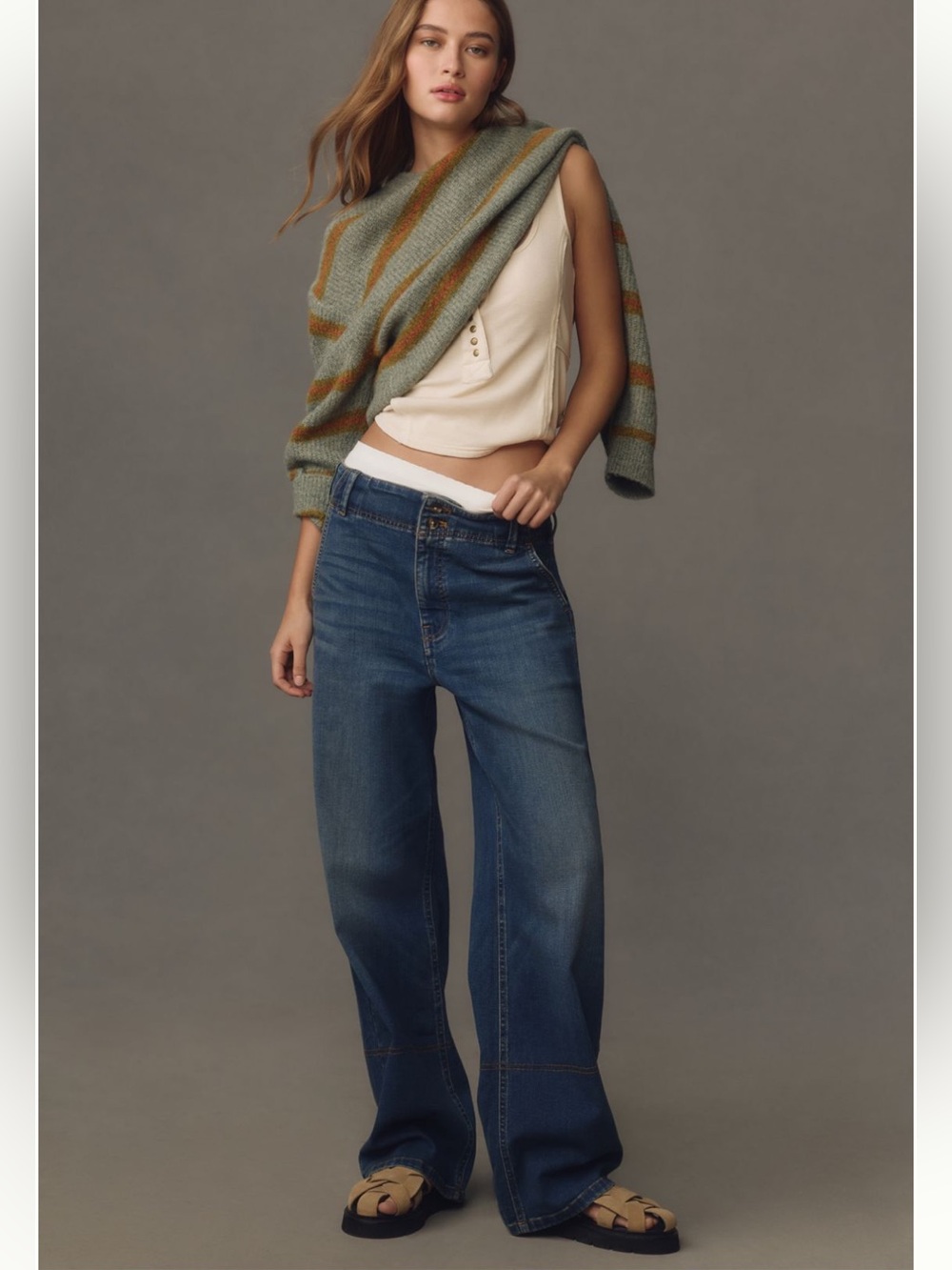 Anthropologie The Eventide High Rise Wide Leg Trouser Jean by Pilcro